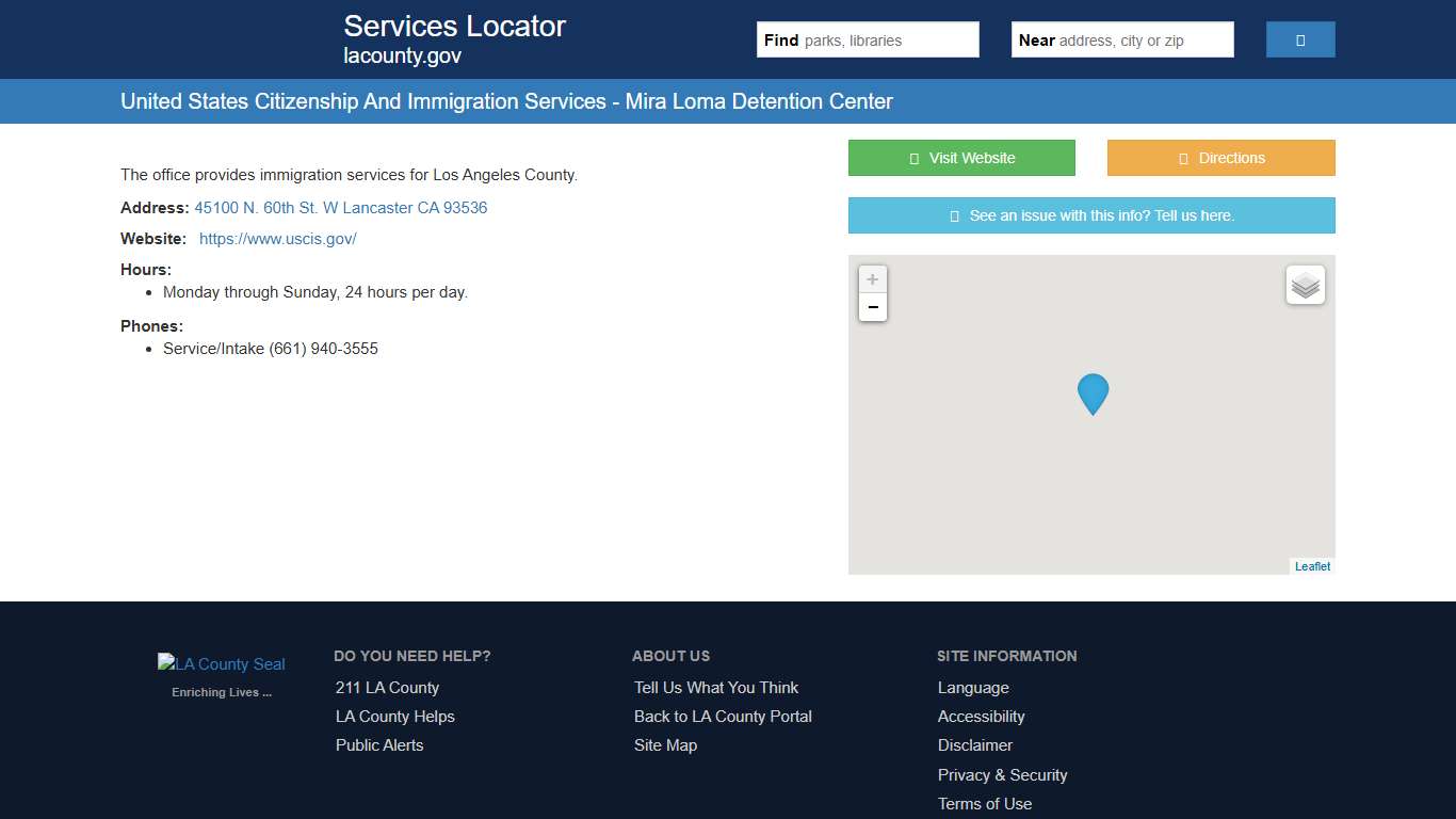 United States Citizenship And Immigration Services - Mira Loma Detention Center