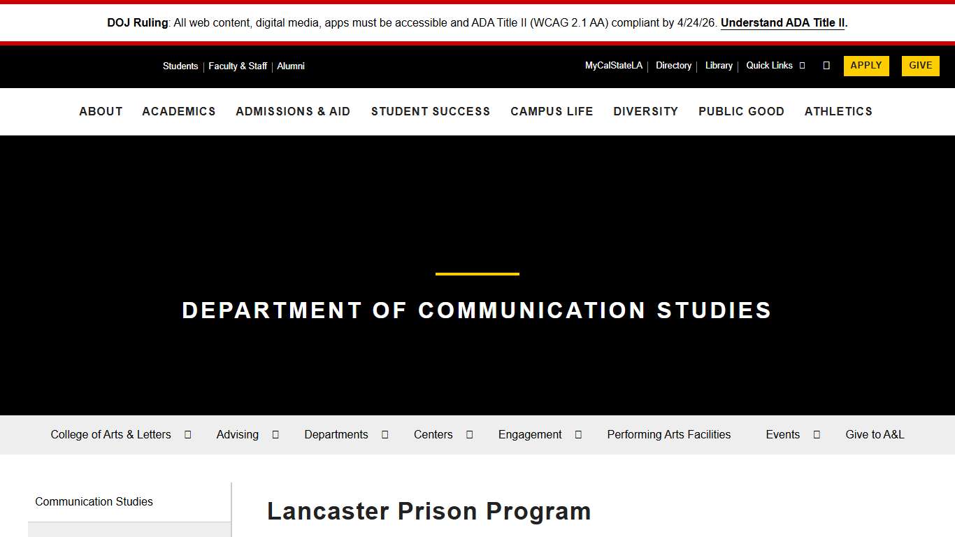 Lancaster Prison Program Cal State LA